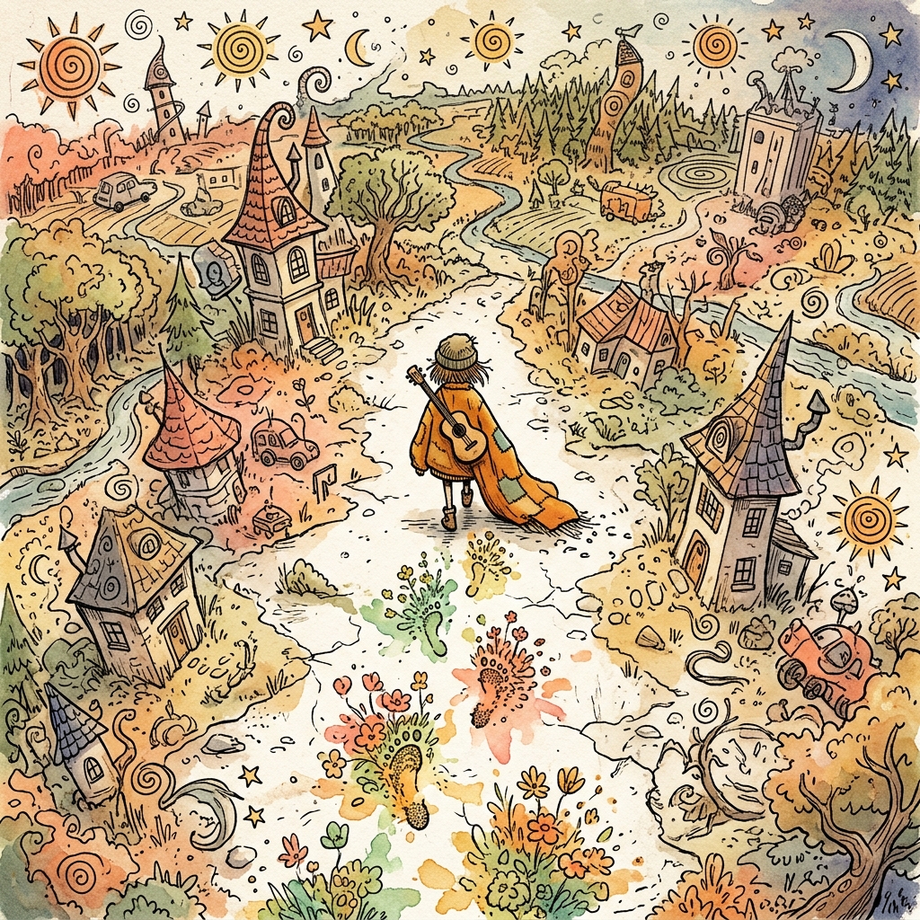 The Walk — bird's eye, flowers blooming